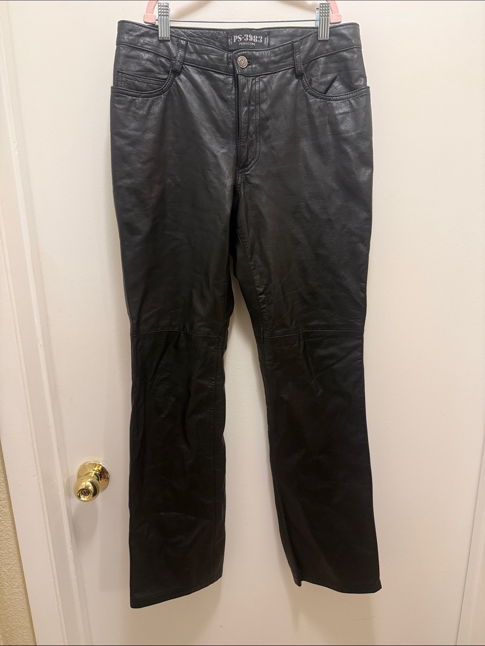 Vintage 90s/Y2K Periscope Genuine Black Leather Pants Size 9
